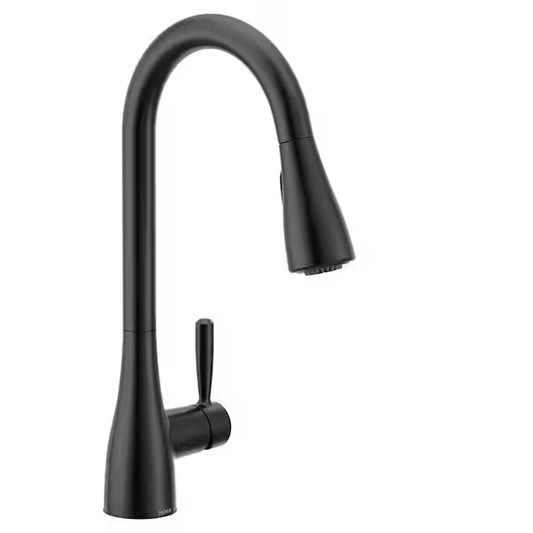 Moen 87260BL Matte Black Doherty Black 1-Handle Kitchen Faucet