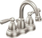 Moen Banbury 2‑Handle Low Arc Centerset Bathroom Faucet – Spot Resist Brushed Nickel