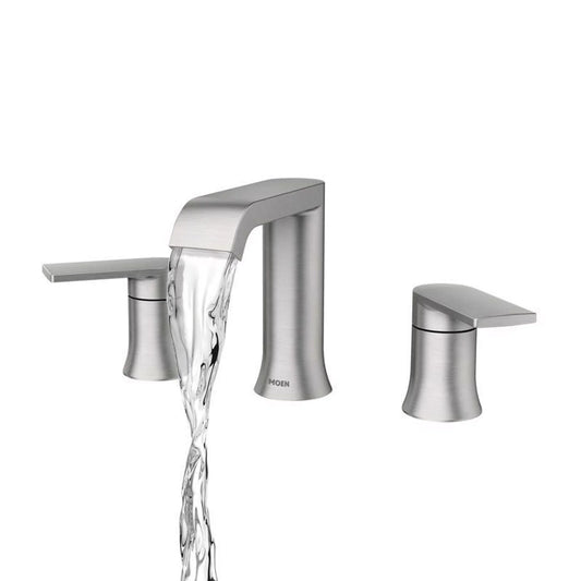 Moen Genta 2‑Handle Widespread Bathroom Faucet – Spot Resist Brushed Nickel
